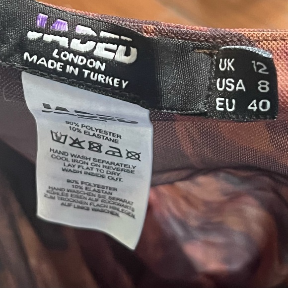 Jaded London Athena Maxi One Shoulder Dress Sz 8 Brown Rose Print Grunge - Picture 9 of 9